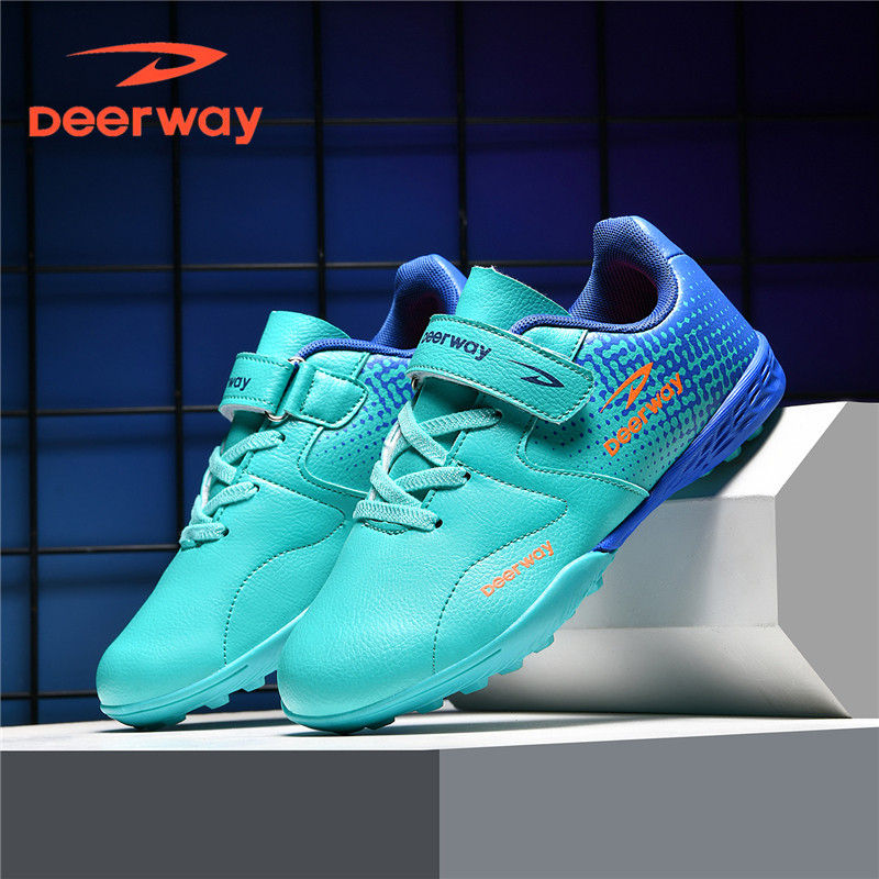 德尔惠儿童鞋运动鞋2026新款青少年比赛专用皮面tf碎钉男童足球鞋