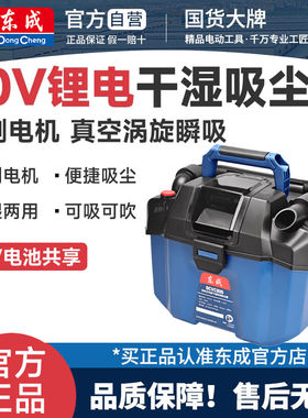 东成无线吸尘器大吸力锂电池充电式家用车用美缝桶式机干湿两用机