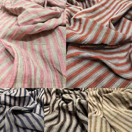 雨露麻人字纹条纹7个颜色一米价格68元绿格紫黄格蓝格服装面料