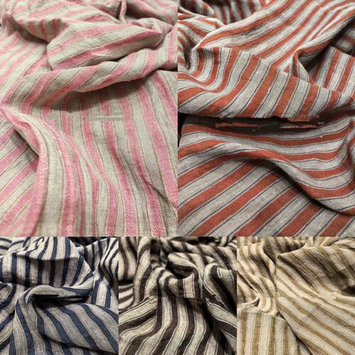 雨露麻人字纹条纹7个颜色一米价格68元绿格紫黄格蓝格服装面料