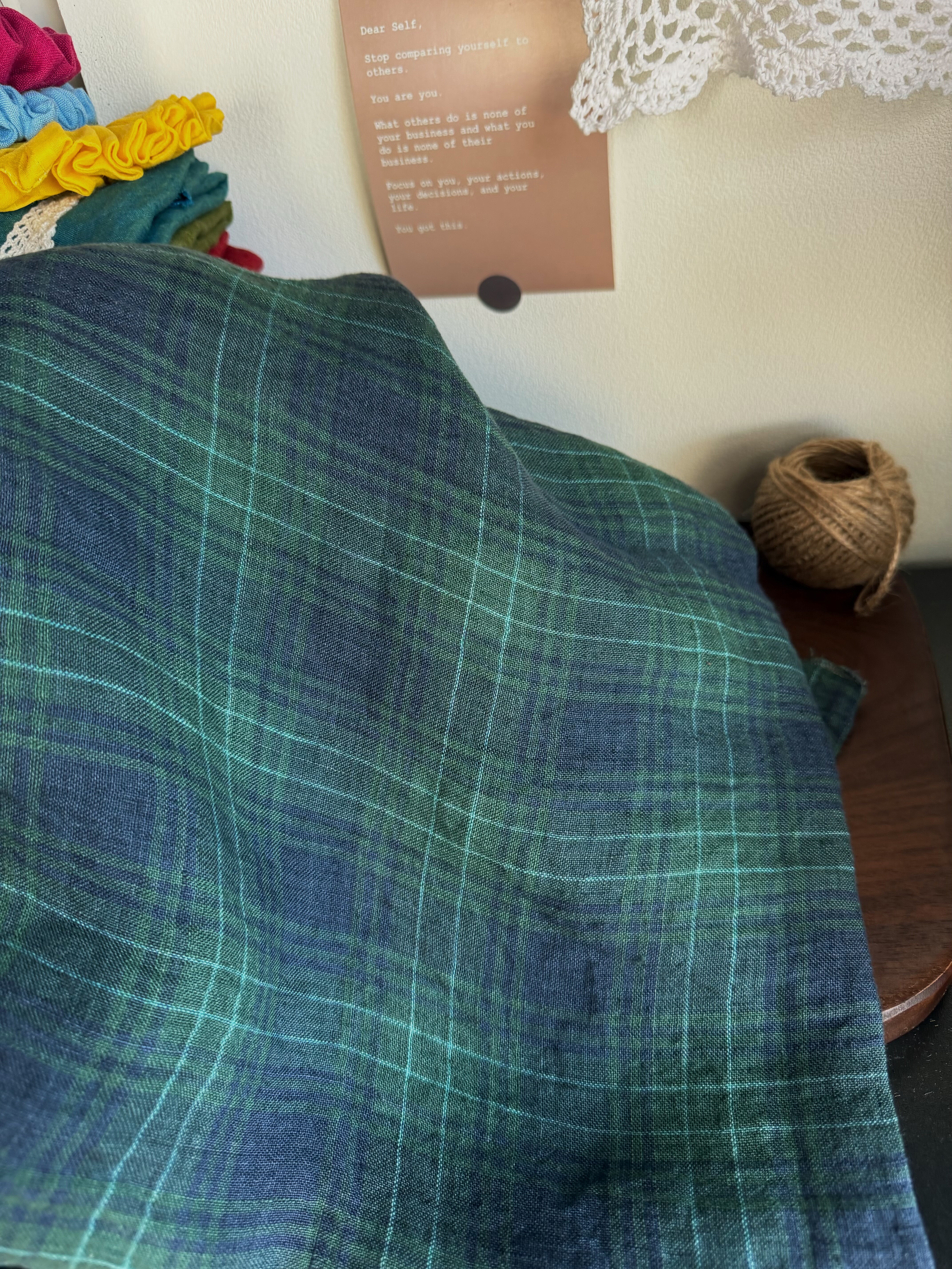 绿色格子士林染色亚麻14支面料布料宽度1.4米半米价格服装面料,纺织面料/辅料/配套,面料/布类,淘宝优惠券,粉丝福利购,淘宝优惠卷