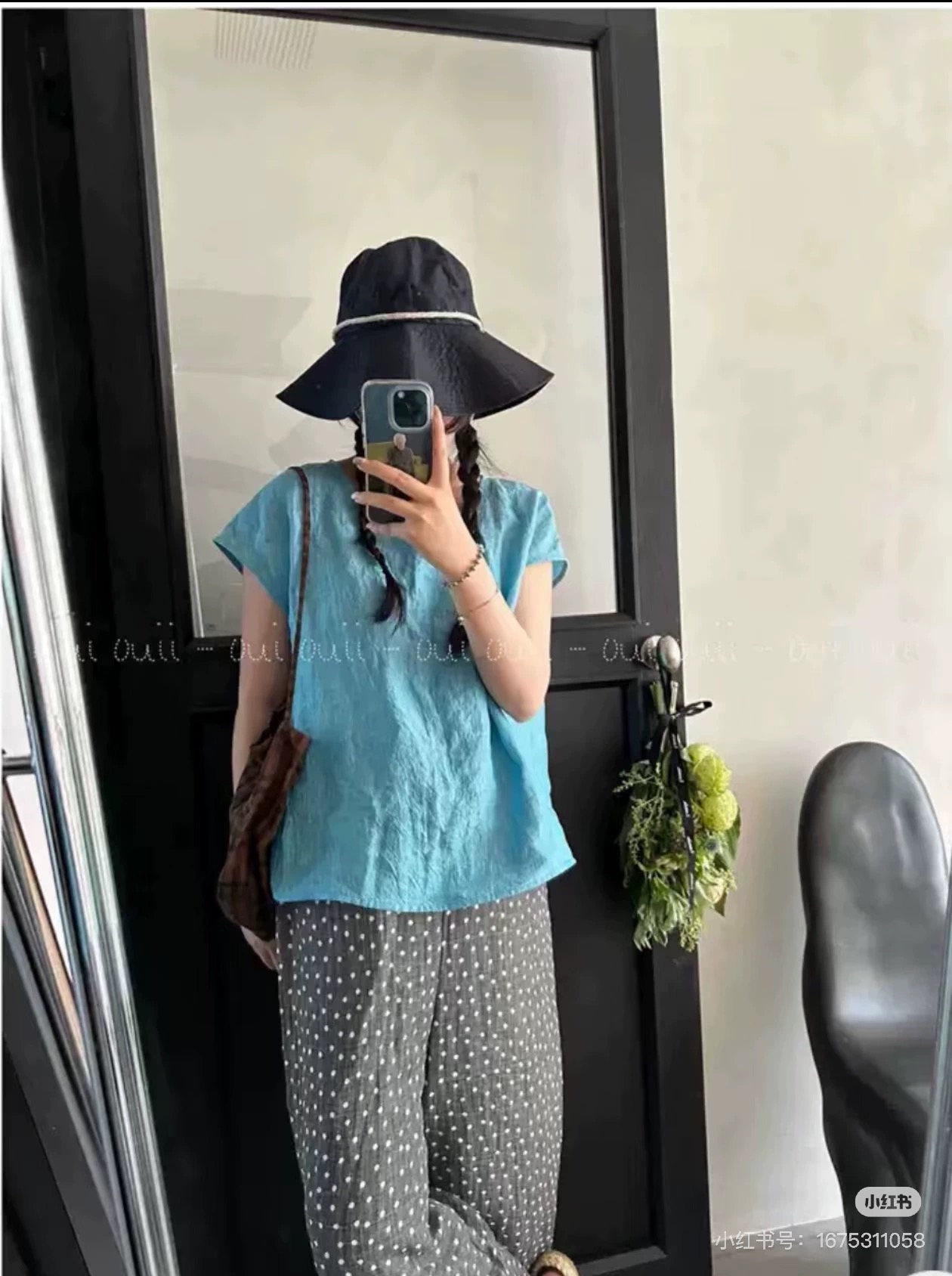 2025017湖蓝汉麻14支变色龙服装面料半米价格夏季面料