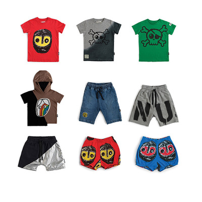 4折 现货 以色列 NUNUNU 夏款 男女童儿童纯色短袖T恤上衣+短裤