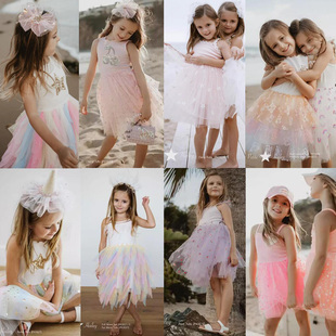 6折现货 美国Petite Hailey 女童tutu纱纱公主裙连衣裙小熊彩虹