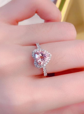 欧美新款粉色爱心戒指