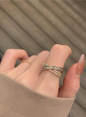 轻奢锆石交叉戒指女62