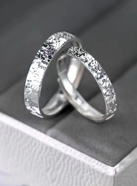 镀银碎冰戒指食指戒55