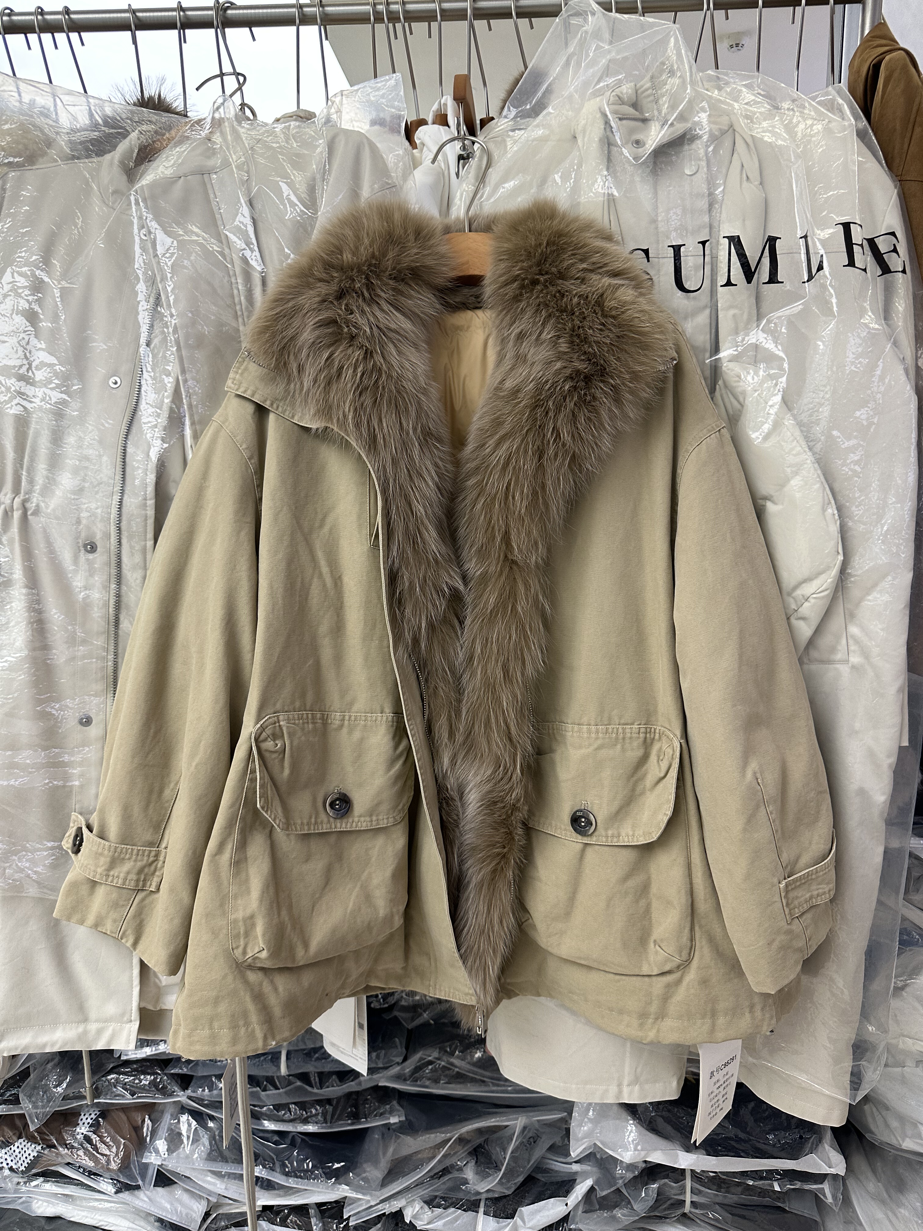 SY韩系新款高品质可拆卸狐狸毛大毛领派克加厚保暖鹅绒外套大衣女