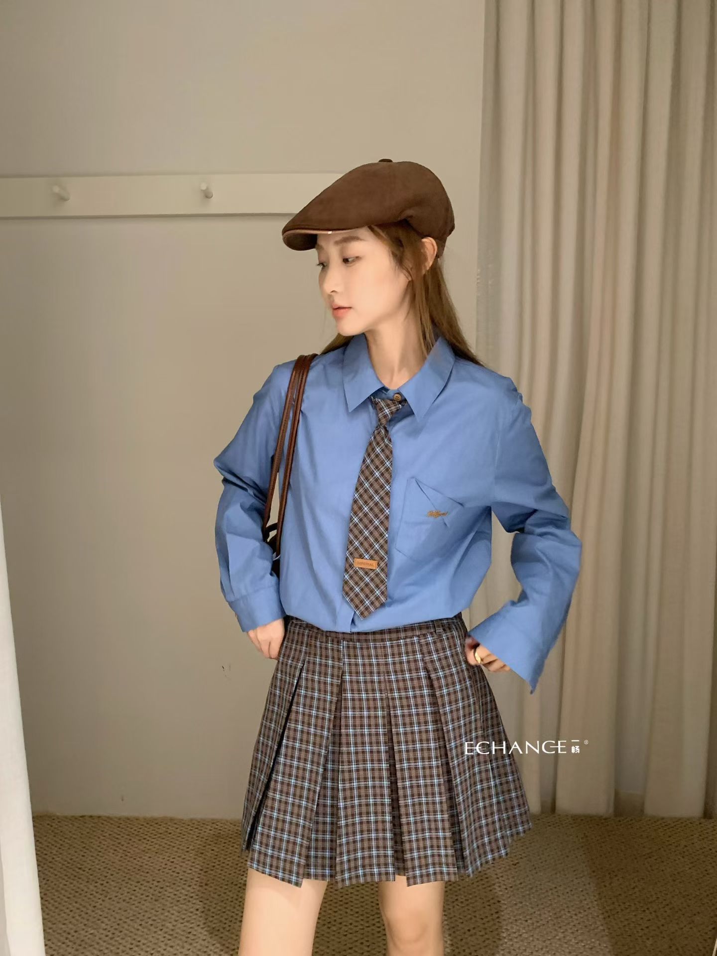 韩系新款时尚高品质通勤学院风带领带百搭显瘦衬衫打底上衣女