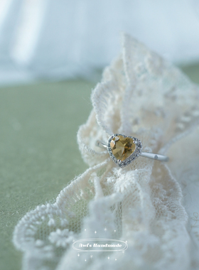 黄水晶戒指透亮蜜糖色开口戒