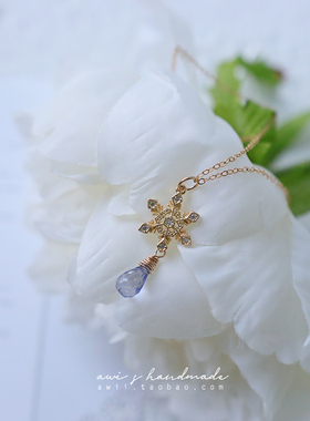 维之手作925雪花水滴包金锆石