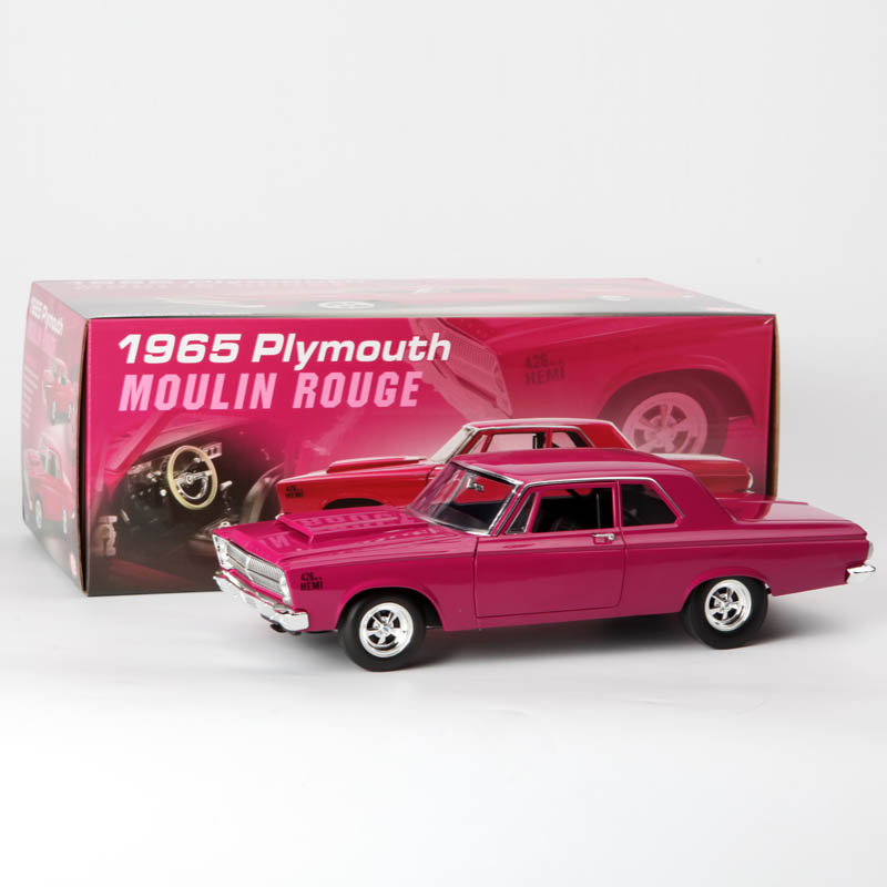 ACME 1/18 1965 Plymouth Moulin Rouge 合金汽车模型 玫红色