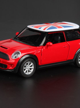 原厂 1/32 合金车模宝马mini迷你车载装饰儿童玩具回力车黄色红色