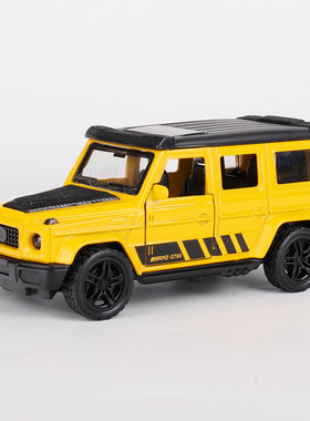 原厂1/36 奔驰奔巴G700 越野 合金模型 玩具小汽车模型黄色带回力