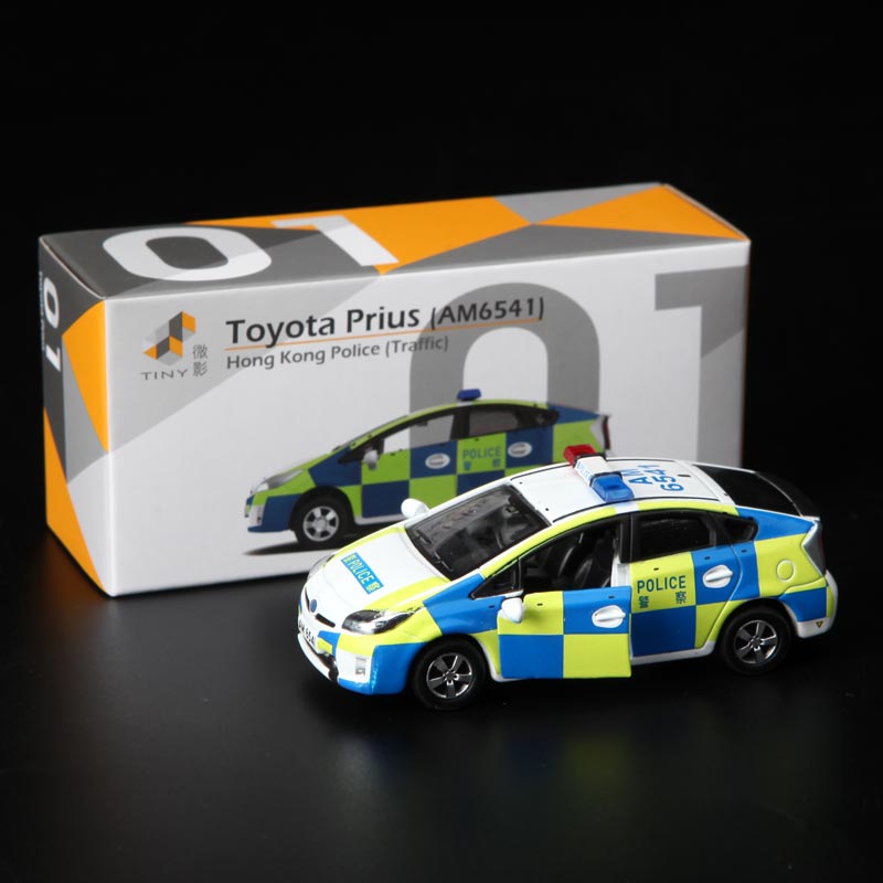 tiny 1/64 微影 01 合金模型丰田 prius香港警车窗网玩具车