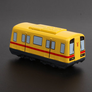 广州地铁 Q版列车模型 一号线长款黄色合金模型不可开门