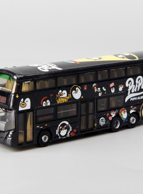 Tiny 微影  合金模型-B8L 双层巴士 “PUPU ALIENS” 灰黑色玩具