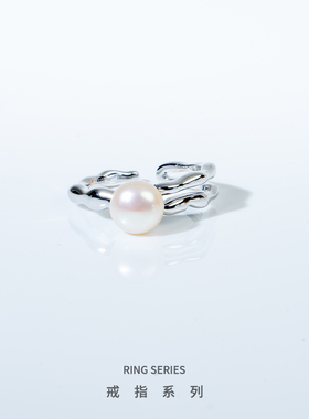 紫宝女生合金日韩风珍珠开口戒指