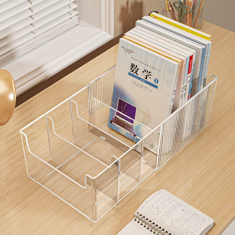 书架桌面置物架可伸缩书本收纳盒