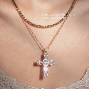 复古辣妹闪钻十字架项链套装 Cross～美式 亚裔日记·Cutie ZZZITA