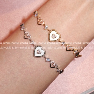 ZZZITA 娇俏大小姐·Love’s Target~百搭简约甜心闪钻爱心手链