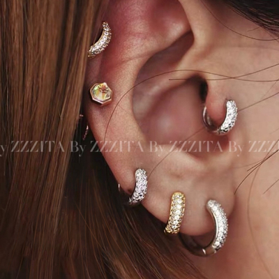 ZZZITA闪钻锆石微镶耳环