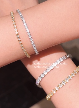 ZZZITA 网球手链·tennis bracelet～美式辣妹百搭简约闪钻手链