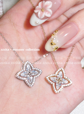 ZZZITA 日光岛屿·Sunny Island～百搭简约闪钻四芒星项链锁骨链