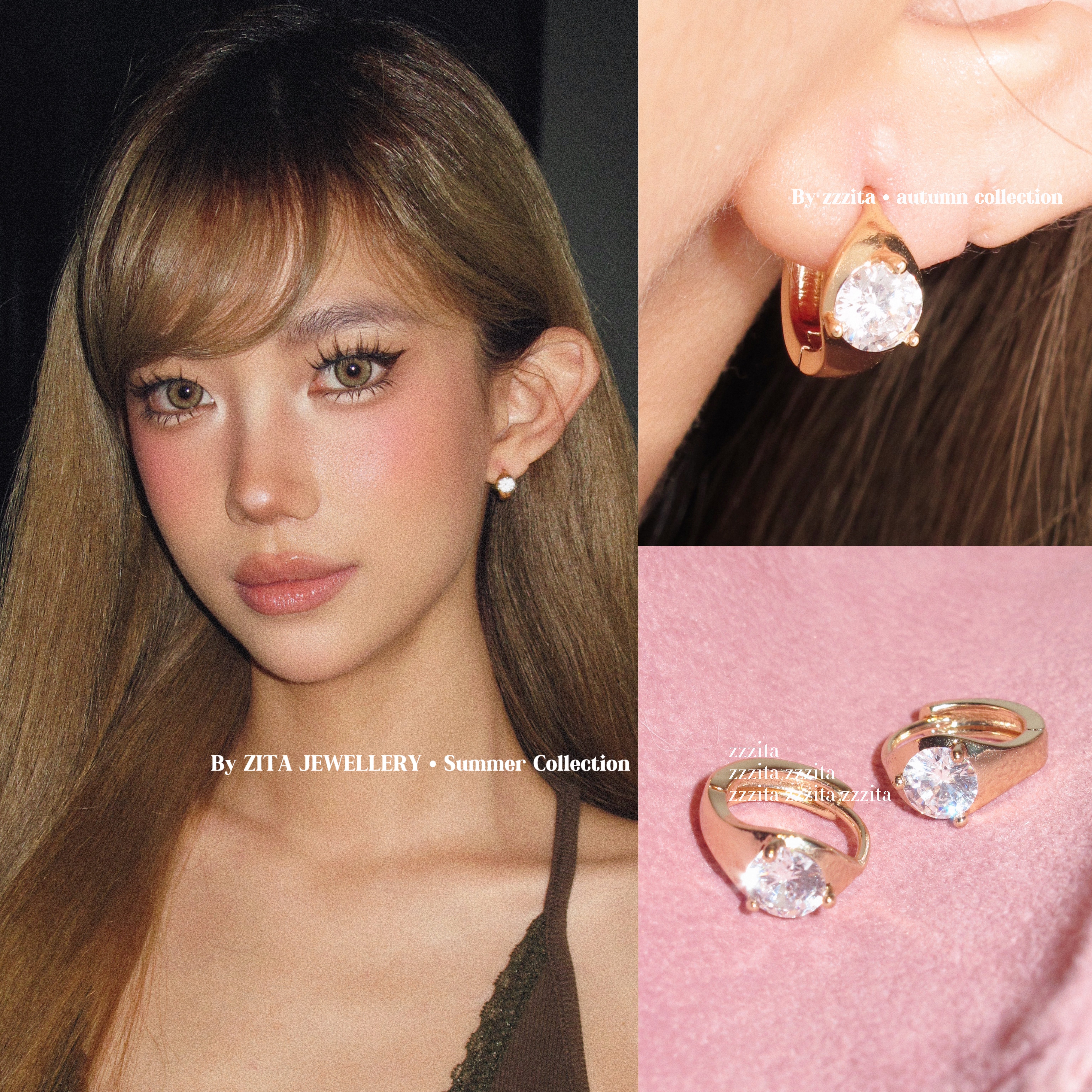 ZZZITA 爆闪小水滴·mini raindrop～百搭简约水滴高级感闪钻耳环