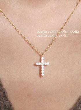 ZZZITA 天使的契约•Angel’s vow～925银闪钻迷你十字架项链送礼