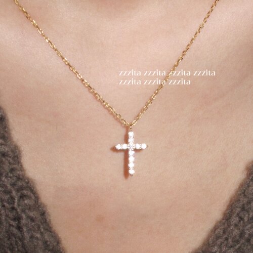 ZZZITA 天使的契约•Angel’s vow～925银闪钻迷你十字架项链送礼