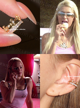 ZZZITA 无畏誓约·Promise Cross～无耳洞百搭闪钻十字架耳骨夹