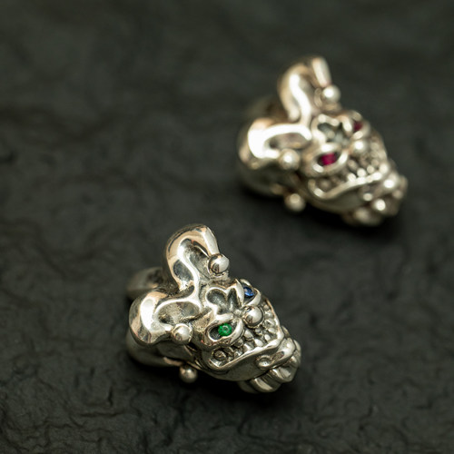 【TH0RN原创】s925银小丑文玩三通素银做旧小众【16*27】