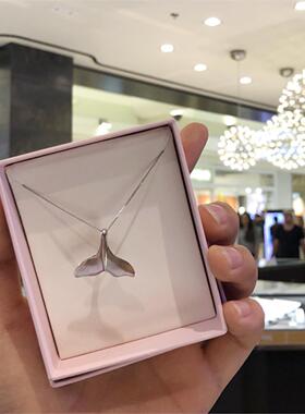 新西兰MH鱼尾项链 女前任三林佳同款纯银925鲸鱼锁骨链网红海豚尾