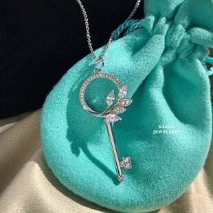 藤蔓钥匙项链 女轻奢18K金橄榄枝毛衣链纯银钻石高级感个性礼物潮