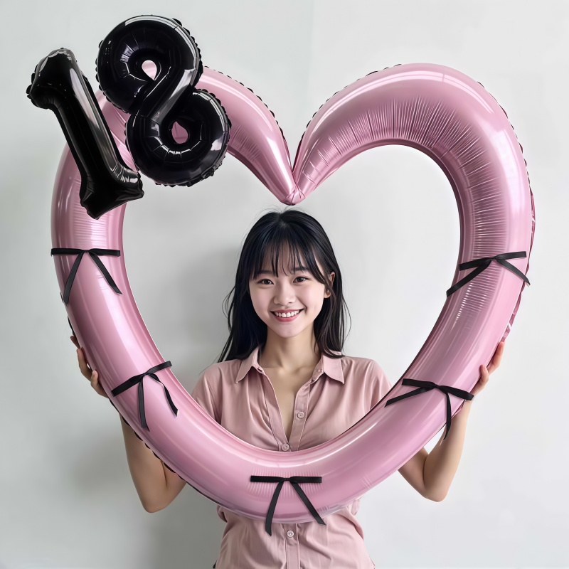 ins爱心气球镂空铝膜数字