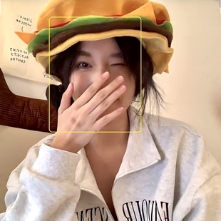 汉堡帽子拍照道具网红闺蜜可爱少女自拍装 抖音小红书同款 饰用品