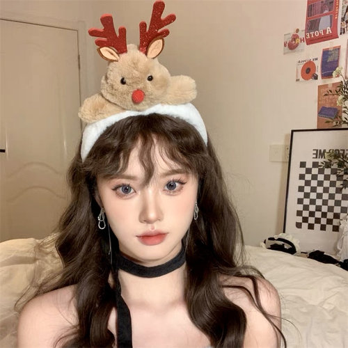 ins可爱圣诞老人发箍拥抱姜饼人