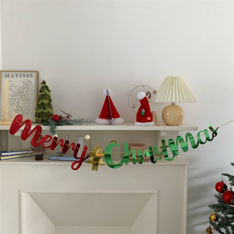 ins韩国圣诞节纸板拉旗老人雪人姜饼人网红道具门店橱窗装饰氛围