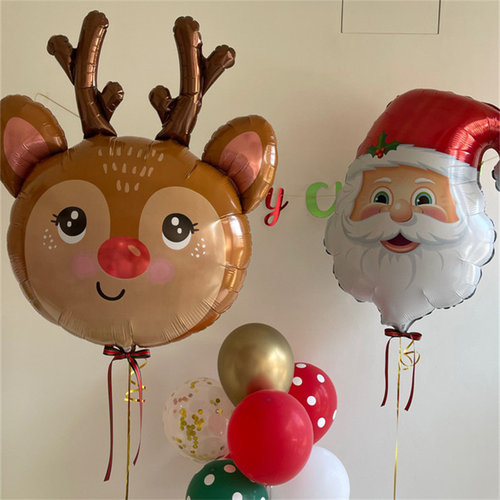 圣诞气球装饰圣诞铝膜气球麋鹿