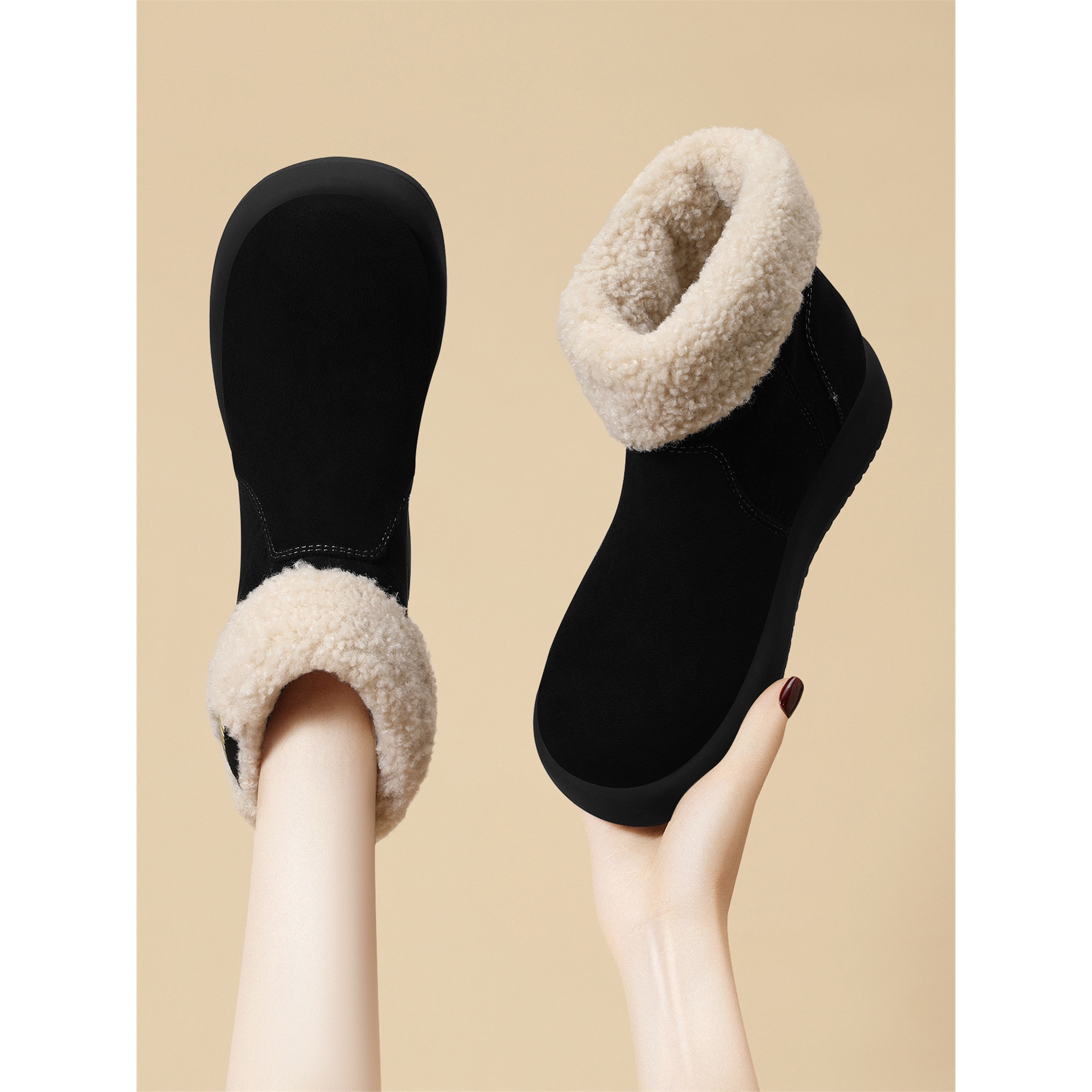 2025新款妈妈雪地靴女冬棉鞋防滑中老年中筒靴加绒加厚老人保暖鞋