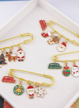 卡通圣诞老人胸针手工精致圣诞节小礼物毛绒别针毛衣围巾百搭装饰