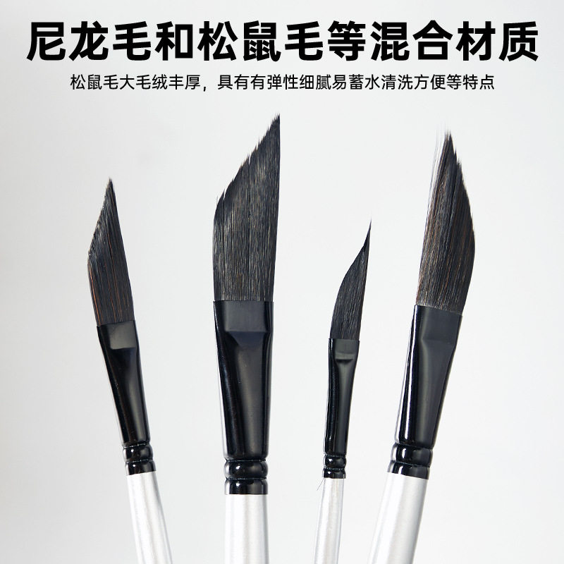 热卖跨境绘画套装木质尼龙刀锋勾线水彩学生美术油画套装贴标