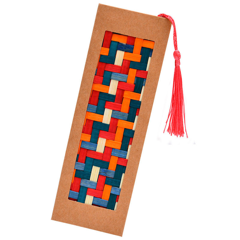 手工竹编书签diy材料包彩色条竹篾竹片制品竹子工艺品礼品