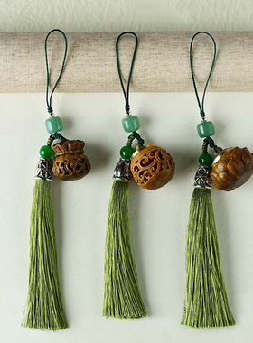 绿檀木香囊车挂件摆件钥