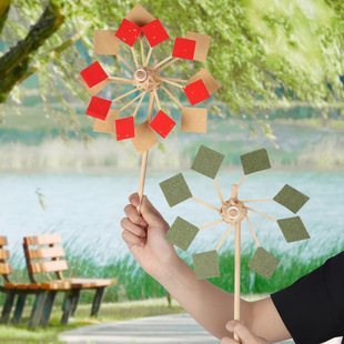新年元旦手工竹编风车diy材料国风暖场亲子儿童团建竹制玩具活动