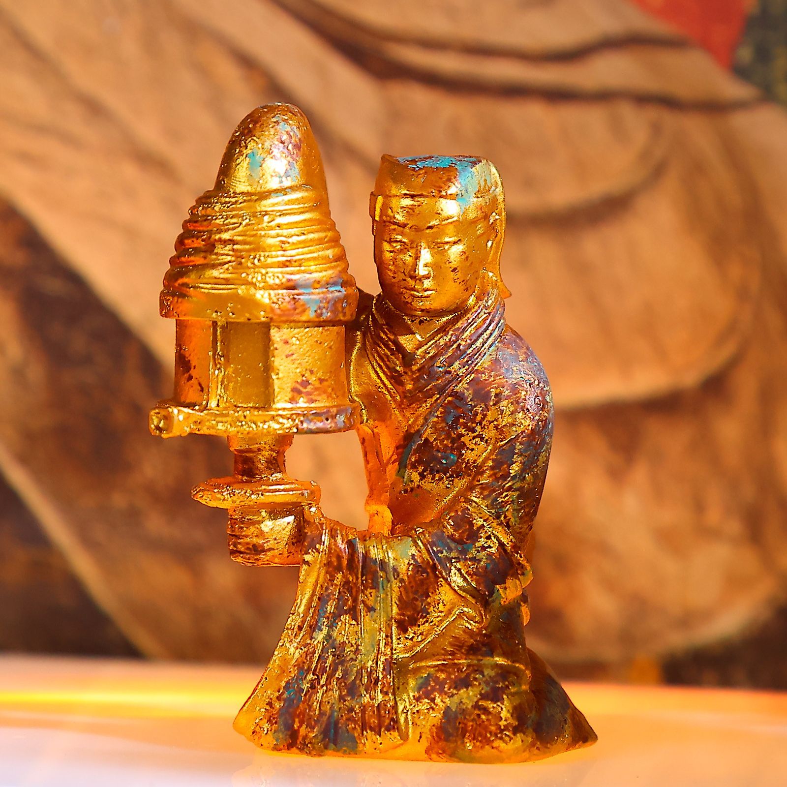 立体国风做旧仿古金属磁吸冰箱贴旅游博物馆文创长信宫灯冰箱贴