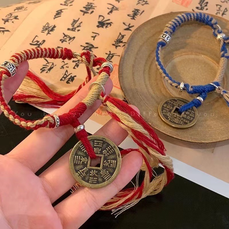新中式编织手链山鬼花钱