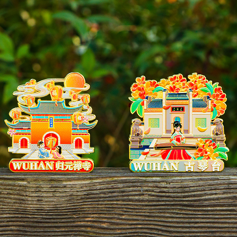 金属冰箱贴苏州寒山寺景区博物院国潮文创冰箱贴浮雕文创冰箱贴