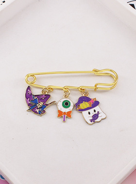 万圣节系列胸针南瓜灯蝙蝠蜘蛛小鬼别针包包徽章大衣牛仔配饰挂件